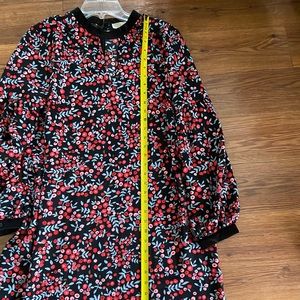 Loft black, pink, red floral dress xl